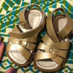 Salt and water gold sandals